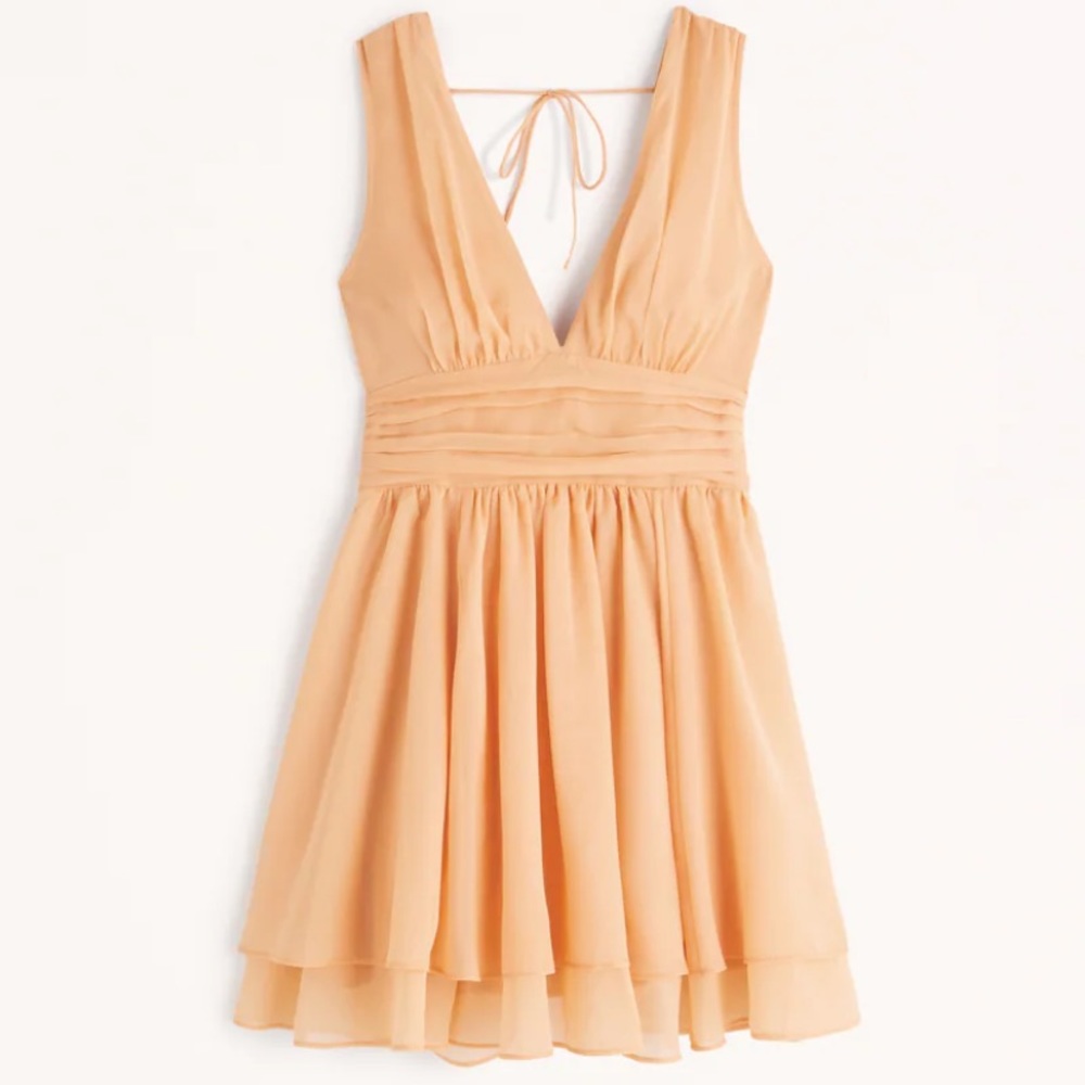 Orange Abercrombie flirty drama mini dress